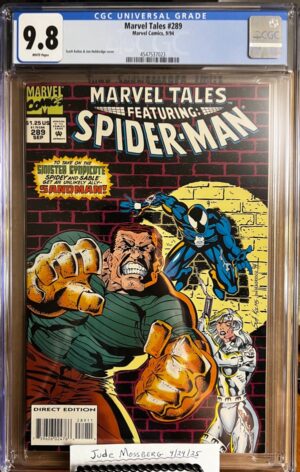 Marvel Tales #289 9.8 CGC KEY: Reprint of ASM #281 Unique Silver Sable Cover!