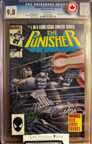 Punisher #1 9.8 CGC True North Pedigree. KEY: Mike Zeck Signed on Outside of Case