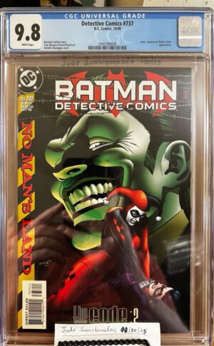 Detective Comics #737 9.8 CGC KEY: 1999 Joker & Harley Quinn cover, 3rd app Harley Quinn!!