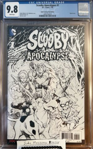 Scooby Apocalypse #1 9.8 CGC Adult Coloring Book Edition. HTF Jim Lee Sketch Cover