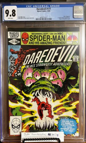 Daredevil #177 9.8 CGC Stick, Kingpin & J. Jonah Jameson app, Origin of Daredevil retold!