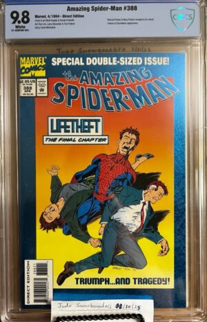Amazing Spider-Man #388 9.8 CBCS KEY: Origin of Eddie Brock told from his point-of-view in Web of Spider-Man #18!