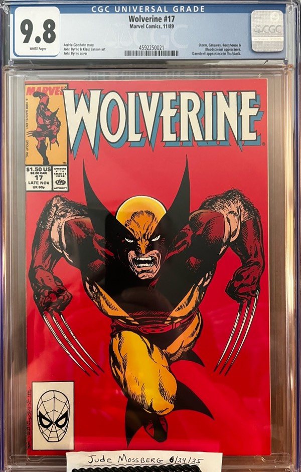 Wolverine #17 9.8 CGC KEY: Iconic cover art by John Byrne!
