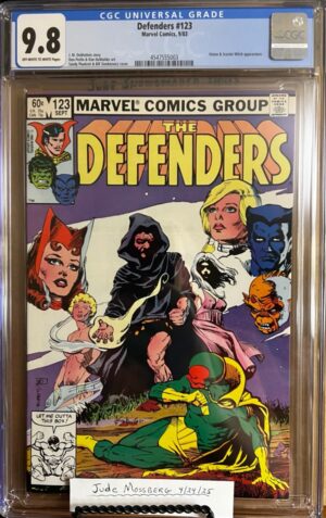 Defenders #123 9.8 CGC KEY: 1st app of Cloud, 1st app of Seraph