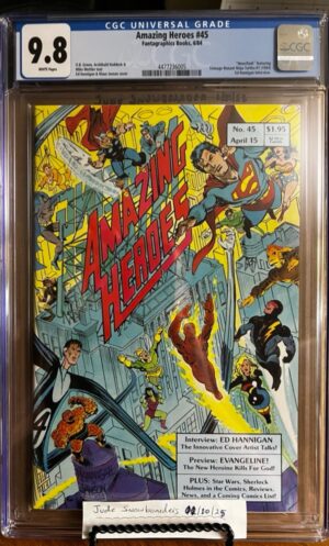 Amazing Heroes #45 9.8 CGC KEY: "Newsflash" Solicitation for Teenage Mutant Ninja Turtles #1 came out 4/1984 before TMNT #1.