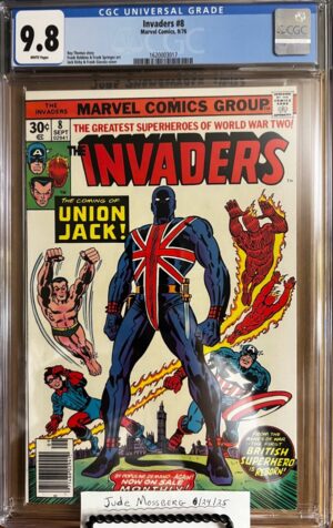 Invaders #8 9.8 CGC KEY: Union Jack joins the Invaders, 1st cover app of Union Jack!