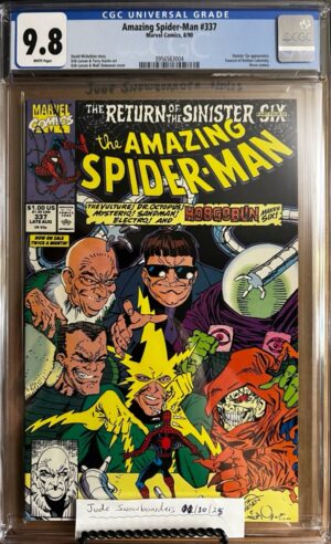 Amazing Spider-Man #337 9.8 CGC KEY: 1st full team app of the Sinister Six II: Doctor Octopus, Electro, Mysterio, Sandman, Hobgoblin, Vulture