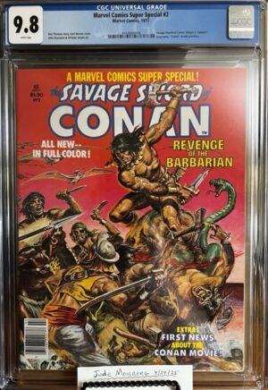 Marvel Comics Super Special #2 9.8 CGC KEY: "Conan" movie preview/Roy Thomas!