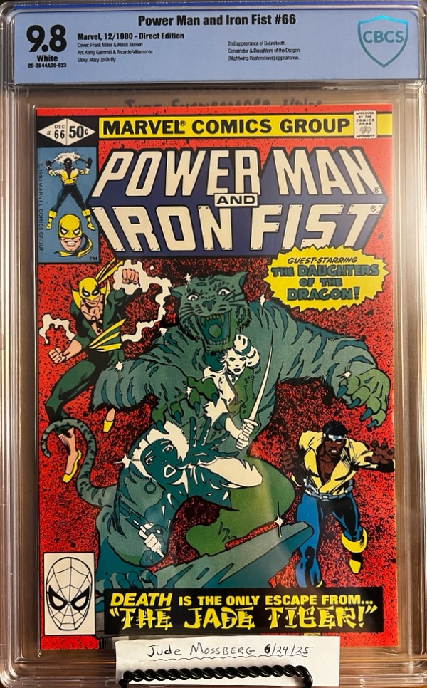 Power Man and Iron First #66 9.8 CBCS KEY: 2nd app of Sabretooth/Frank Miller!