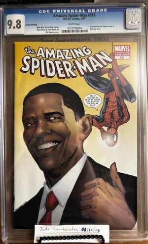 Amazing Spider-Man #583 9.8 CGC KEY: 2nd print Obama on Cover!