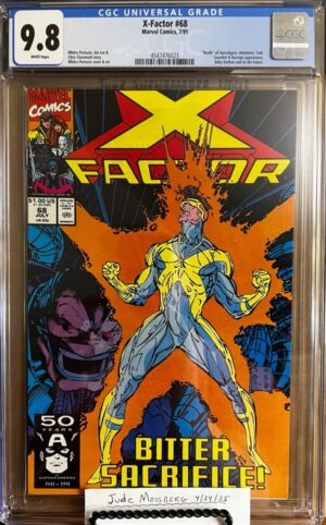 X-Factor #68 9.8 CGC Key: Cameo app of Baby Nathan (Cable), "Death" of Apocalypse!