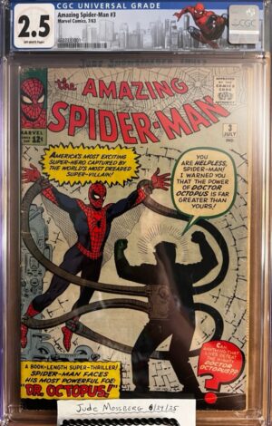 Amazing Spider-Man #3 2.5 CGC KEY: 1st app, cover and origin of Dr. Octopus (Otto Octavius).