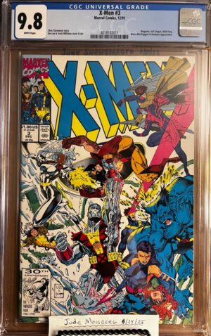 X-Men #3 9.8 CGC KEY: Jim Lee Cover!