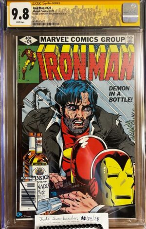 Iron Man #128 9.8 CGC SS Signed & Sketched by Bob Layton!!!