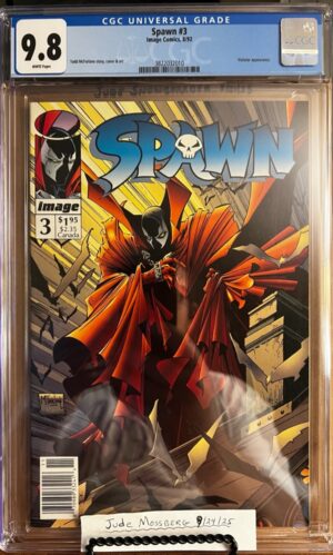 Spawn #3 9.8 CGC Newsstand KEY: 1st app of Cyan Fitzgerald as a child
