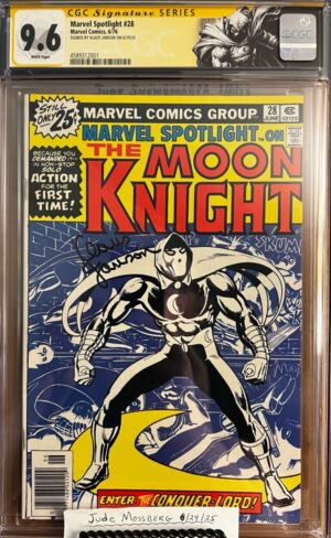 Marvel Spotlight #28 9.6 CGC SS Signed by Klaus Janson! KEY: 1st solo Moon Knight story