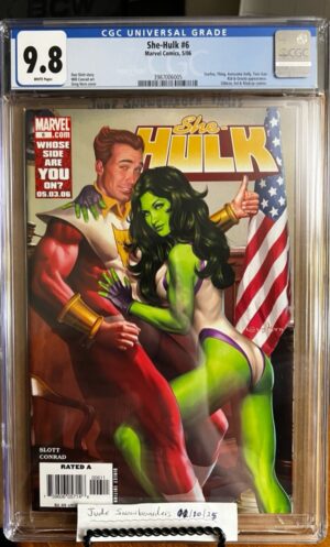 She-Hulk #6 9.8 CGC KEY: Controversial issue: Starfox is on trial for sexual assault