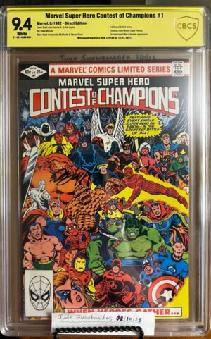 Marvel Super Hero Contest of Champions #1 9.4 CBCS SS Signed/Witnessed by Bob Layton.