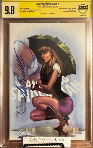 Amazing Spider-Man #14 9.8 CBCS SS Signed by Scott Cambell. KEY: J. Scott Campbell Cover J Exclusive