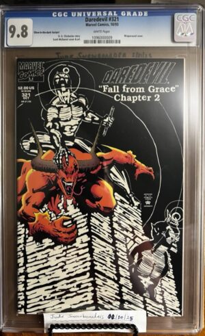 Daredevil #321 9.8 CGC KEY: GLOW-IN-THE-DARK Variant! KEY: Debut of Daredevil's black armor suit!