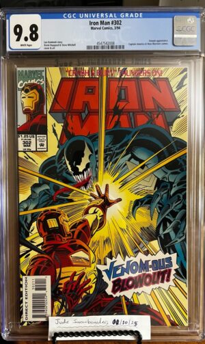 Iron Man #302 9.8 CGC KEY: Battle of Iron Man vs Venom!