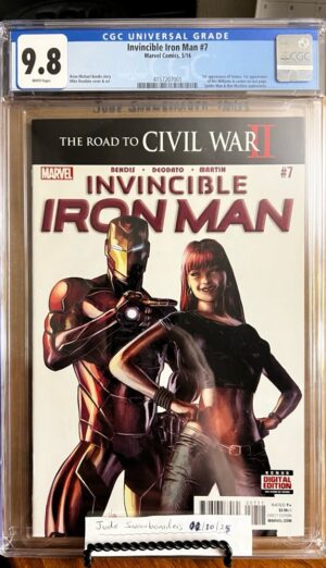 Invincible Iron Man #7 9.8 CGC (Vol 2) KEY: 1st cameo app of Riri Williams!