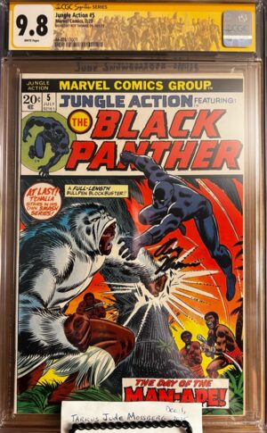 Jungle Action #5 9.8 CGC SS Signed by Roy Thomas! KEY: 1st Black Panther in title!!
