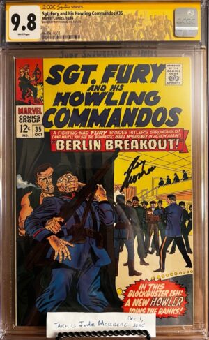 Sgt. Fury and His Howling Commandos #35 9.8 CGC SS Signed by Roy Thomas!! KEY 1st app Ricketts!