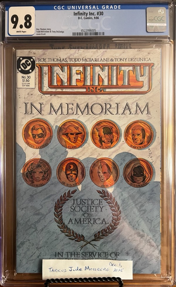Infinity Inc. #30 9.8 CGC KEY: Early Todd McFarlane Cover & Art!