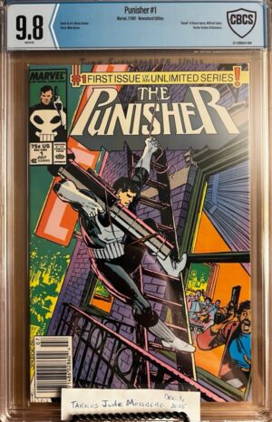 Punisher #1 NEWSSTAND 9.8 CBCS KEY: Rare 9.8 UPC/1st ongoing solo Punisher series!
