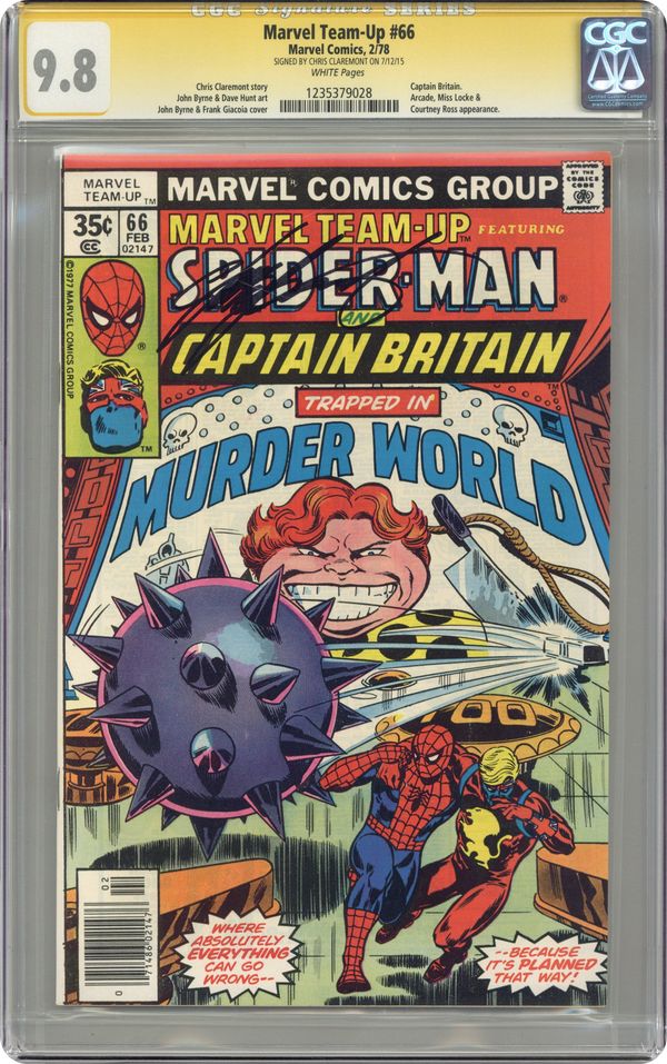 Marvel Team-Up #66 9.8 CGC SS Signed by Claremont! KEY: 2nd app of Captain Britain in the U.S.!