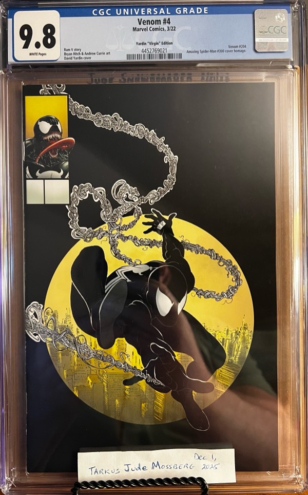 Venom #4 9.8 CGC Yardin Virgin KEY: 1st app of Carson as Spearhead/2nd cameo app of Bedlam