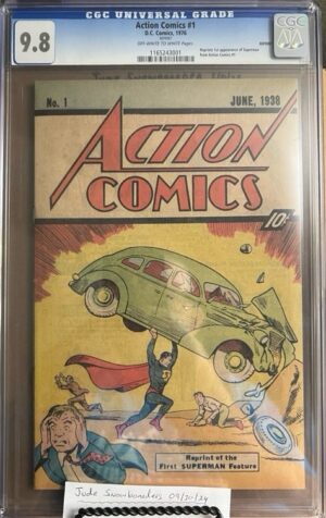 Action Comics #1 9.8 CGC 1976 Reprint 10cent Cover