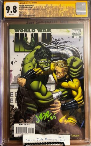 World War Hulk #5 Variant 9.8 CGC SS 2X Signed by John Romita Jr. & Klaus Janson! Key:  1st Skaar!