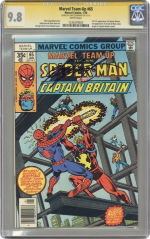 Marvel Team-Up #65 9.8 CGC SS Signed by Claremont! KEY: 1st app of Captain Britain in U.S. comics!