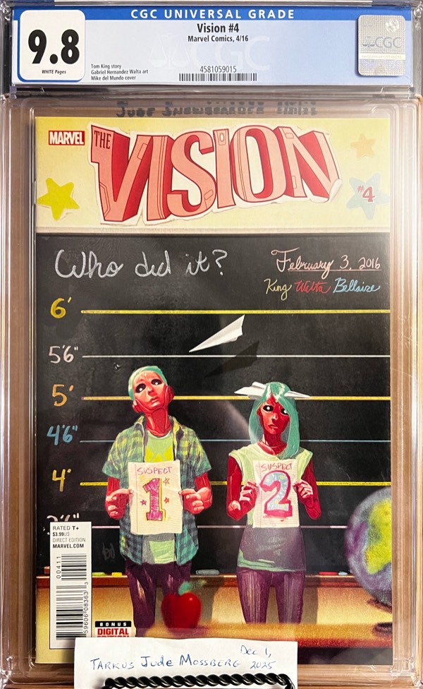 Vision #4 9.8 CGC (Vol 3) KEY: Scarce, low print run: Tom King's only work at Marvel!