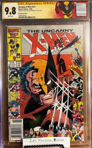Uncanny X-Men #211 NEWSSTAND 9.8 CGC SS Signed & Sketched by John Romita Jr.!