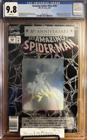 Amazing Spider-Man #365 NEWSSTAND 9.8 CGC KEY: 5-page preview of Spider-Man 2099!