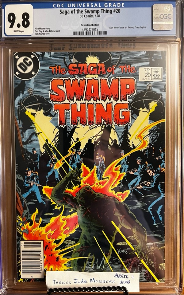 Swamp Thing #20 NEWSSTAND 9.8 CGC KEY: Alan Moore starts