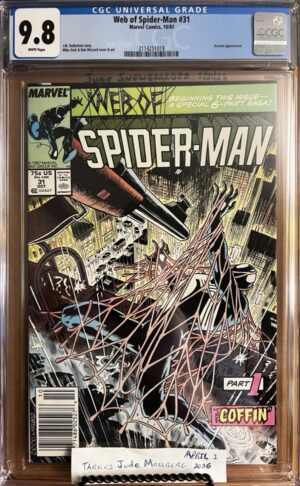Web of Spider-Man #31 NEWSSTAND 9.8 CGC KEY: Kraven's Last Hunt Part 1
