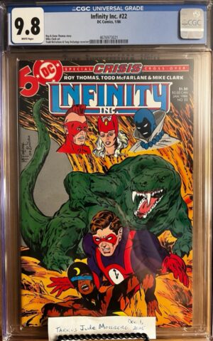 Infinity Inc. #22 9.8 CGC KEY: Early Todd McFarlane Cover Art 1986 DC