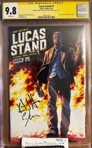 Lucas Stand #1 9.8 CGC SS 2X Signed by Kurt Sutter & Caitlin Kittredge! KEY: 1st comic book by Sutter.