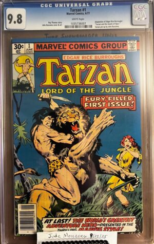 Tarzan #1 9.8 CGC KEY:
- Marvel begins publishing Tarzan