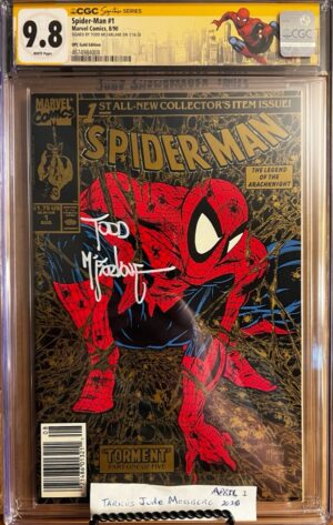 Spider-Man #1 9.8 CGC SS Signed by Todd McFarlane! KEY: Rare Walmart Gold Newsstand!