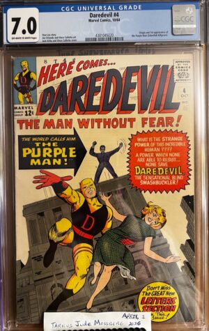 Daredevil #4 7.0 CGC KEY: 1st app and origin of Purple Man aka Killgrave!