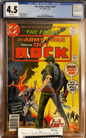 Our Army At War #301 4.5 CGC KEY: 1st/2nd use of the iconic 'bullet' DC logo!