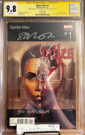 Spider-Man #1 9.8 CGC SS Signed & Sketched by Sara Pichelli w/Inscription: "9/10 Represent"