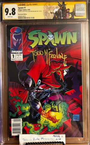 Spawn #1 9.8 NEWSSTAND CGC SS Signed & SKETCHED by Todd McFarlane! KEY: UNICORN: SKULL SKETCH!!