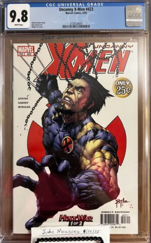 Uncanny X-Men #423 9.8 CGC KEY: Death of Bedlam, Jesse Aaronson