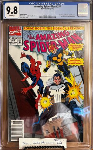 Amazing Spider-Man #357 NEWSSTAND 9.8 CGC KEY: Punisher Cover & Moon Knight app.